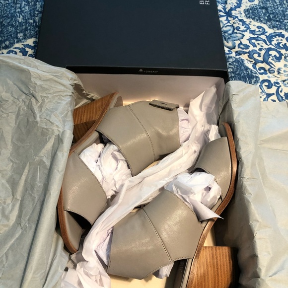 Eileen Fisher Dark Pearl Leather Sandals Size 7.5 - Picture 5 of 5